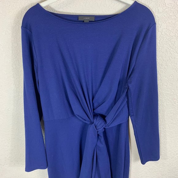J. Crew Navy Drapey Tie Waist Knit Dress S - Picture 3 of 7
